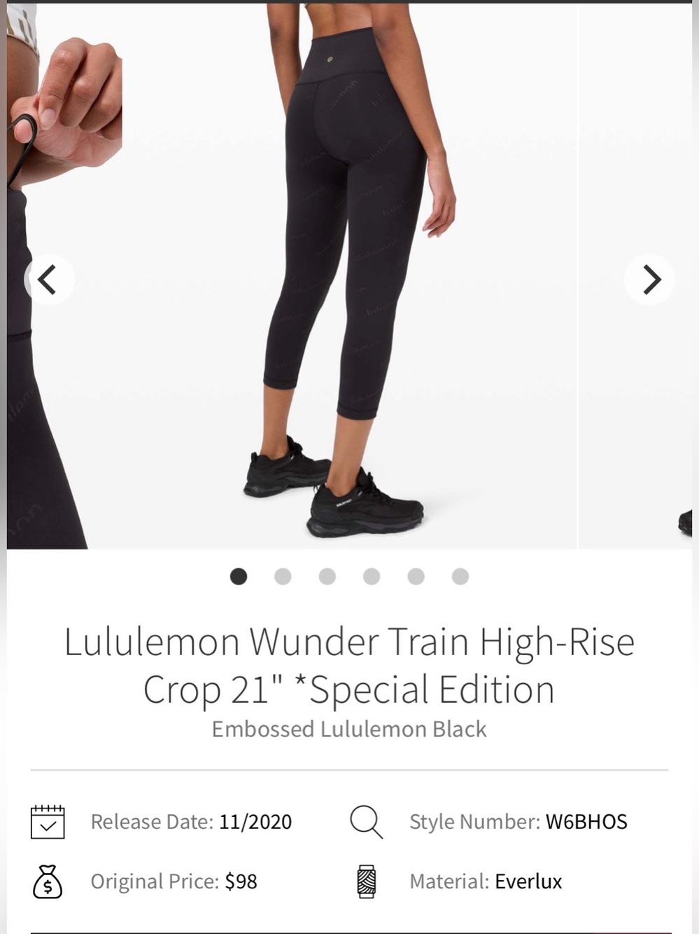 lululemon athletica Wunder Train High-Rise Crop Leggings — Black